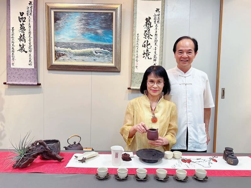 田清標老師與江秝笙老師夫妻合照 - 台南陶藝教室創辦人